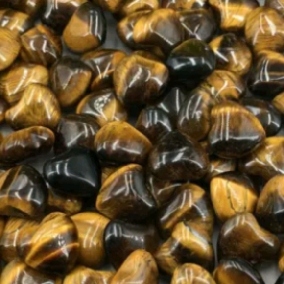 NWT 2 Natural Tiger eye jasper mini hearts Carved quartz crystal healing stone - Picture 4 of 4